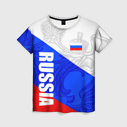 Женская футболка RUSSIA - SPORTWEAR - ТРИКОЛОР