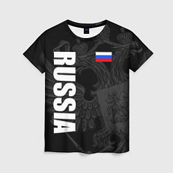 Женская футболка RUSSIA - BLACK EDITION