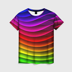 Женская футболка Color line neon pattern Abstraction Summer 2023
