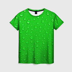 Женская футболка Зеленый фон с росой