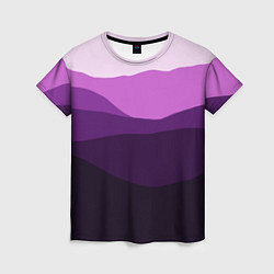 Футболка женская Фиолетовый градиент горы абстракция, цвет: 3D-принт