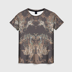 Женская футболка Абстрактный графический узор,коричневого цвета Abs