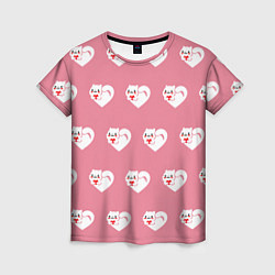 Женская футболка Орнамент сердце кот