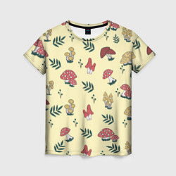 Женская футболка Mushroom, грибы- грибочки