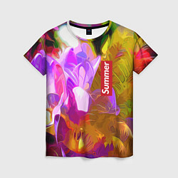 Женская футболка Красочный цветочный узор Лето Colorful Floral Patt