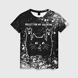 Футболка женская Bullet For My Valentine Rock Cat, цвет: 3D-принт