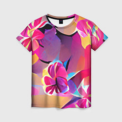 Женская футболка Тропические краски Цветы