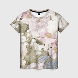 Женская футболка Цветы Английский Садовый Узор
