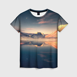 Женская футболка Горы озеро