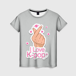 Женская футболка Я люблю K-pop - жест Хани