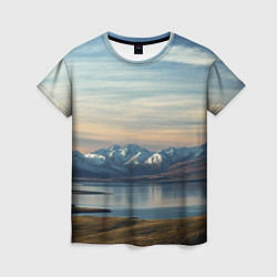 Женская футболка Горы озеро природа
