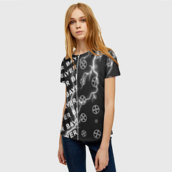 Футболка женская BAYER - Молнии Паттерны, цвет: 3D-принт — фото 2