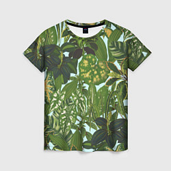 Женская футболка Зеленые Тропические Растения