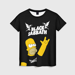 Женская футболка Black Sabbath Гомер Симпсон Simpsons