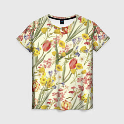 Женская футболка Цветы Весенние Тюльпаны
