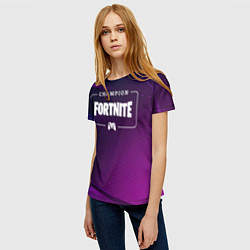 Футболка женская Fortnite Gaming Champion: рамка с лого и джойстико, цвет: 3D-принт — фото 2