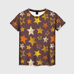 Женская футболка Звездное коричневое небо