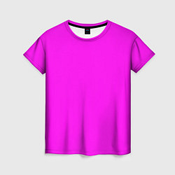 Футболка женская Однотонный розовый неоновый Пион, цвет: 3D-принт