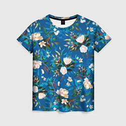 Женская футболка Цветы Синий Сад