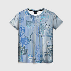 Женская футболка Floral collage Растительный коллаж
