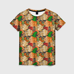 Женская футболка Бутоны и листья