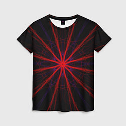 Женская футболка Красный эфир 3D - абстракция