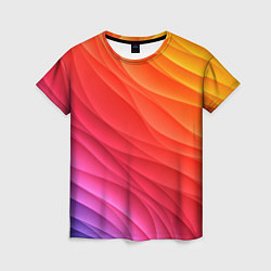 Женская футболка Разноцветные цифровые волны