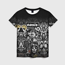 Женская футболка Большой принт группы OASIS