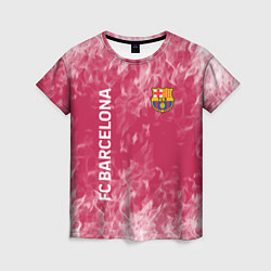 Женская футболка Barcelona Пламя
