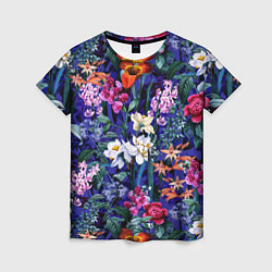 Женская футболка Цветы Вечерние Пионы и Тигриди