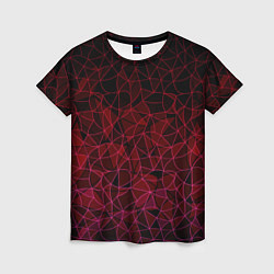 Женская футболка Темно-красный абстрактный узор