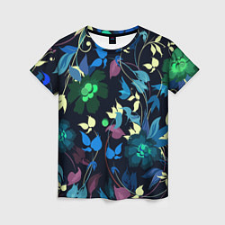 Женская футболка Color summer night Floral pattern
