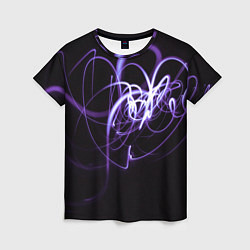 Женская футболка Неоновый узор - Фиолетовый