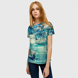 Футболка женская Прибрежная синева, цвет: 3D-принт — фото 2