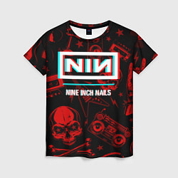 Футболка женская Nine Inch Nails Rock Glitch, цвет: 3D-принт