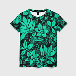 Женская футболка Ажурный цветочный летний орнамент