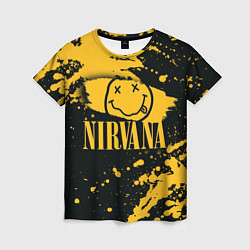 Женская футболка NIRVANA логотип и краска