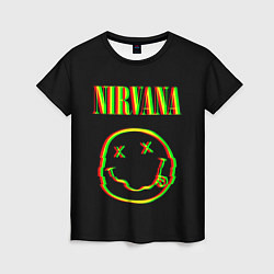 Женская футболка Nirvana глитч