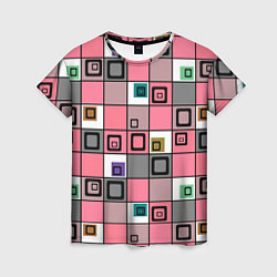 Женская футболка Розовый геометрический узор Geometric shapes