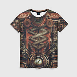 Женская футболка Mechanical device in Steampunk Retro style
