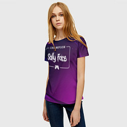 Футболка женская Sally Face Gaming Champion: рамка с лого и джойсти, цвет: 3D-принт — фото 2