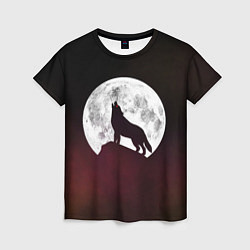Футболка женская Волк и луна Wolf and moon, цвет: 3D-принт