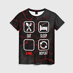 Женская футболка Eat, Sleep, Zelda, Repeat