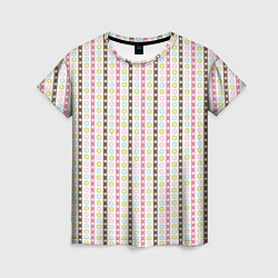 Женская футболка Геометрия полосы и кружочки