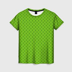 Женская футболка Зеленые ячейки текстура