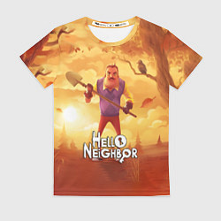 Футболка женская Hello Neighbor Привет сосед Сосед с лопатой, цвет: 3D-принт