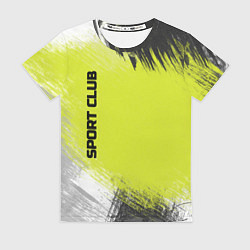Футболка женская Sports club gray green pattern, цвет: 3D-принт