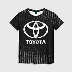 Женская футболка Toyota с потертостями на темном фоне