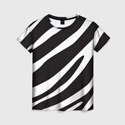 Женская футболка Анималистичный рисунок зебра