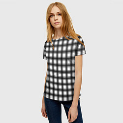 Футболка женская Black and white trendy checkered pattern, цвет: 3D-принт — фото 2